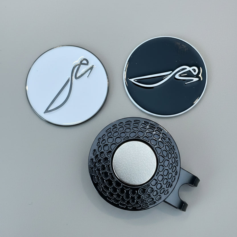 Golf Ball Markers with Mantis Golf logo